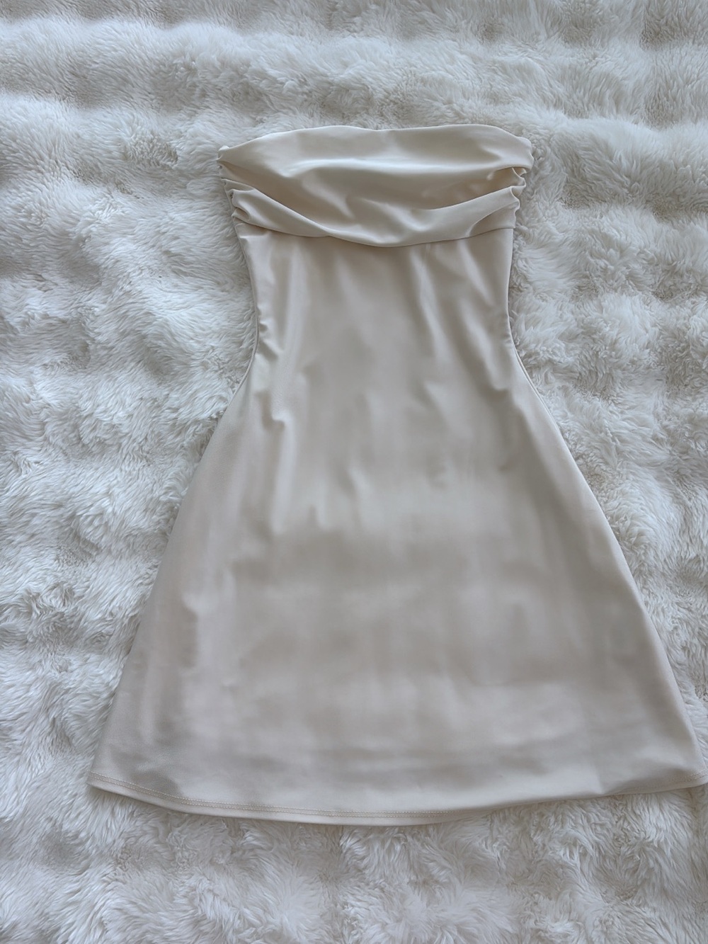 Strapless Cream Satin Dress